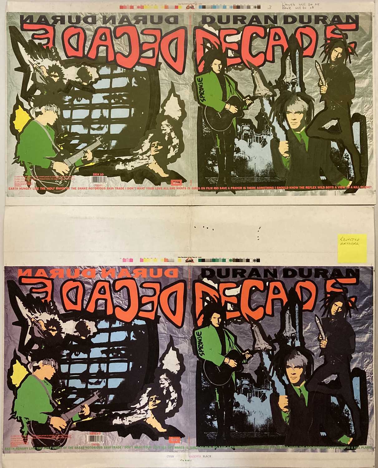 Lot 42 - DURAN DURAN DECADE PROOF / REJECTED ARTWORK