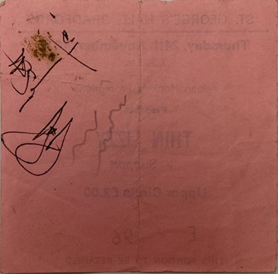 Lot 206 - THIN LIZZY SIGNED 1977 TICKET.