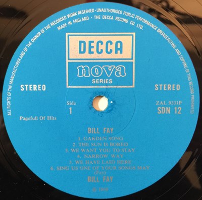 Lot 105 - BILL FAY - BILL FAY LP (ORIGINAL UK STEREO COPY - DERAM NOVA SERIES - SDN 12)