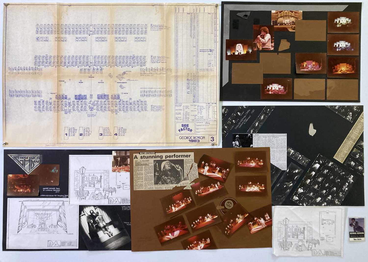 Lot 13 - ORIGINAL STAGE AND LIGHTING DESIGN PLANS - GEORGE BENSON / TANGERINE DREAM AND MORE.
