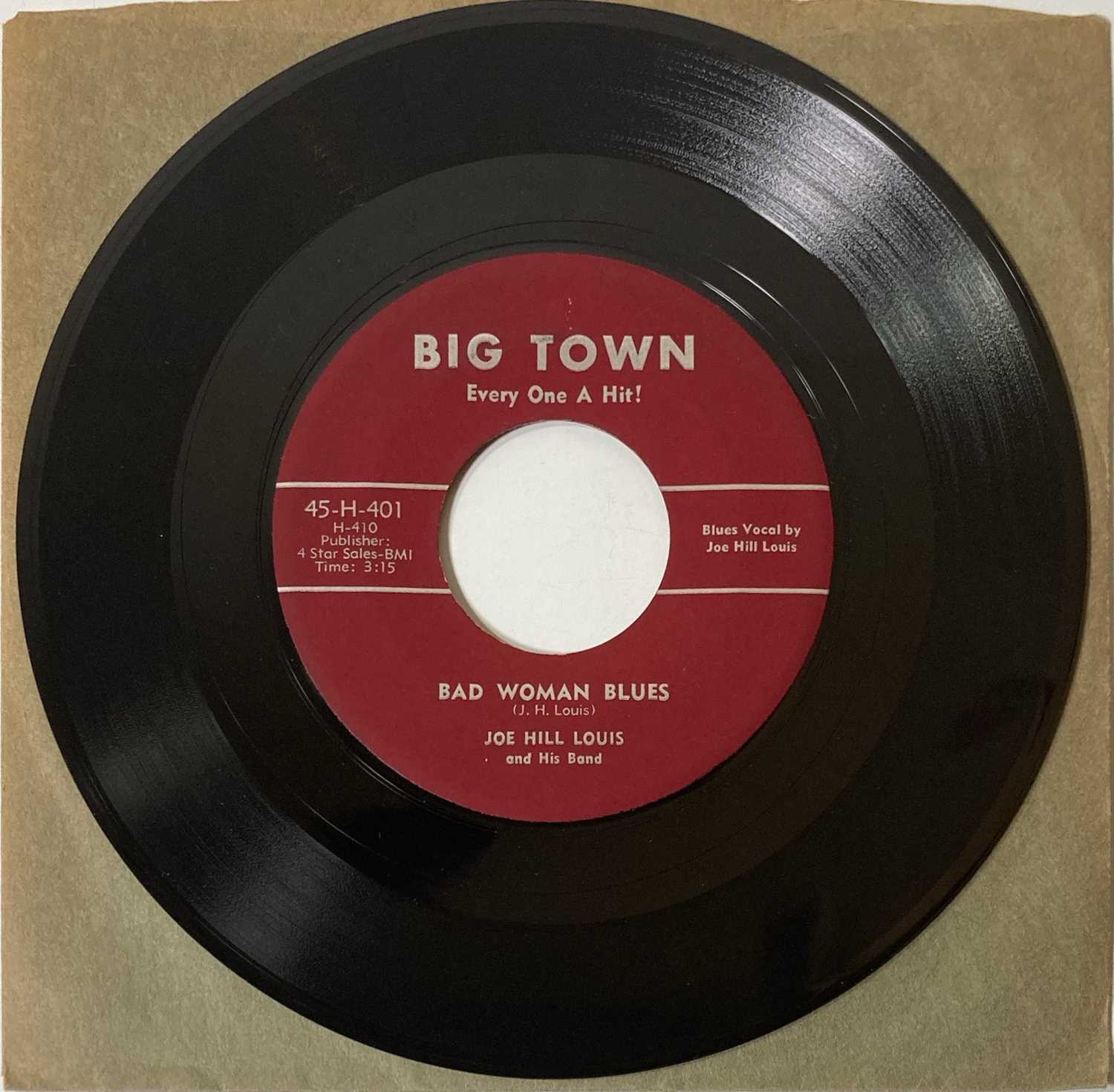 Lot 49 - JOE HILL LOUIS - BAD WOMAN BLUES C/W HYDRAMATIC WOMAN 7" (BIG TOWN RECORDS 45-H-401)
