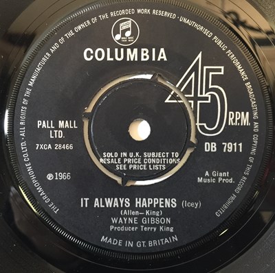 Lot 95 - WAYNE GIBSON - UNDER MY THUMB/ IT ALWAYS HAPPENS 7" (UK COLUMBIA - DB 7911)