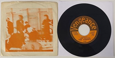 Lot 63 - THE CRAMPS - HUMAN FLY/DOMINO 7" (US 1978 COPY - VENGEANCE RECORDS 668)