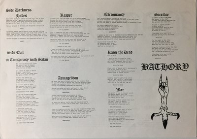 Lot 90 - BATHORY - S/T LP (ORIGINAL SWEDISH PRESS W/ INSERT - BMLP 666-1)