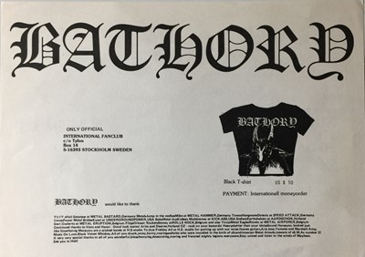 Lot 90 - BATHORY - S/T LP (ORIGINAL SWEDISH PRESS W/ INSERT - BMLP 666-1)