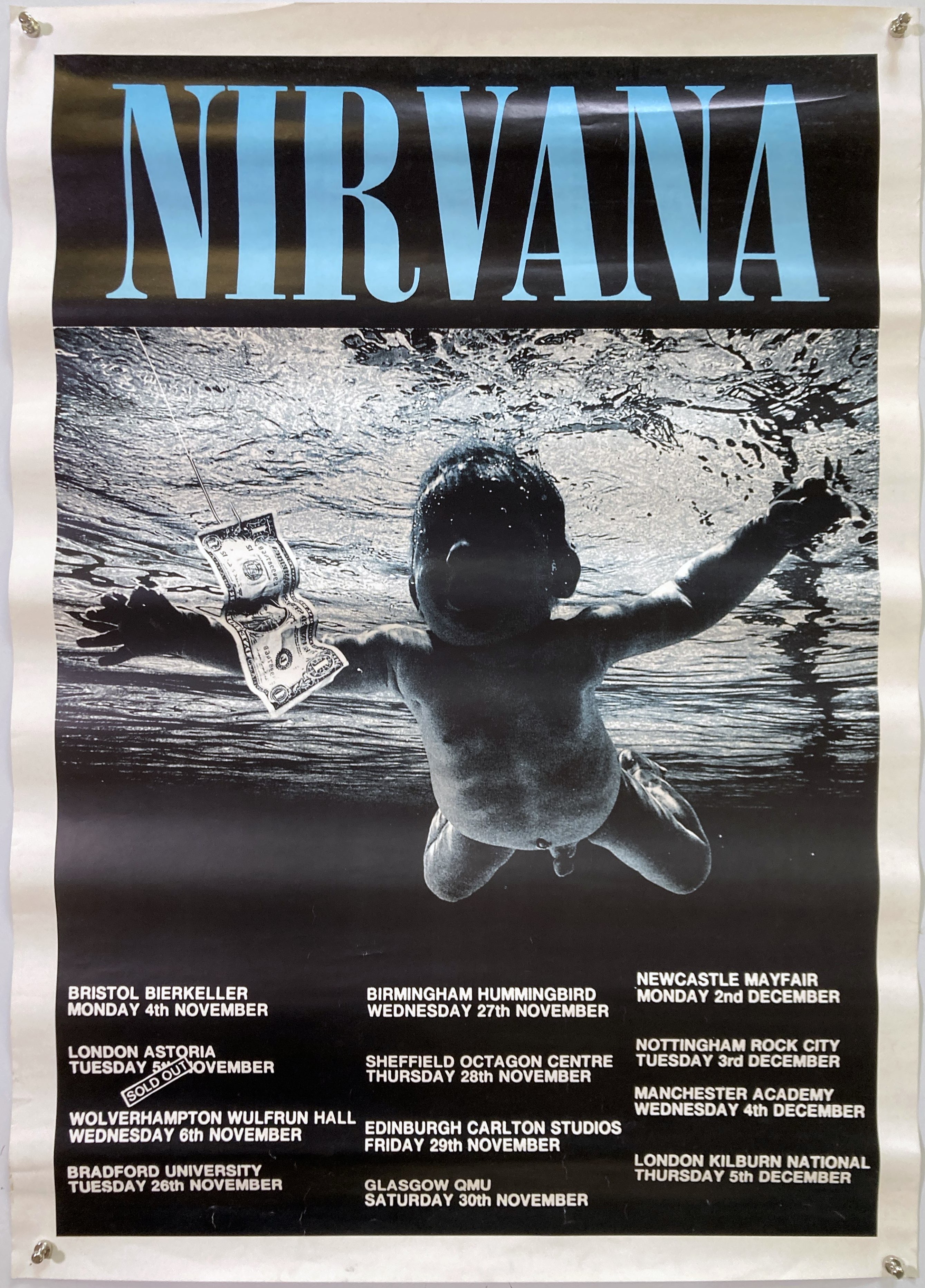Lot 211 - NIRVANA 1991 TOUR POSTER.