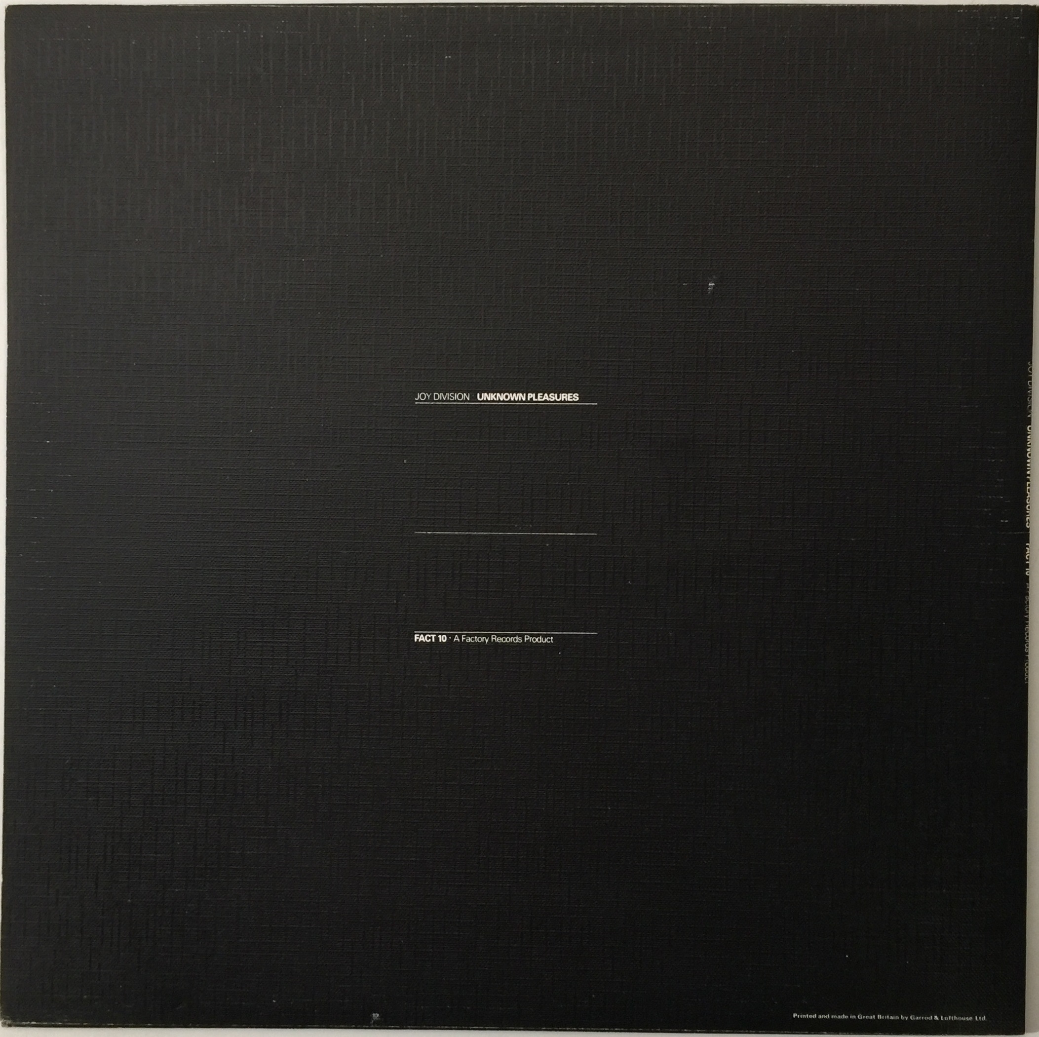 Lot 5 - JOY DIVISION - UNKNOWN PLEASURES LP (ORIGINAL