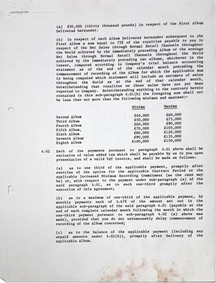Lot 298 - TERENCE TRENT D'ARBY -  A SIGNED 1986 CBS CONTRACT.