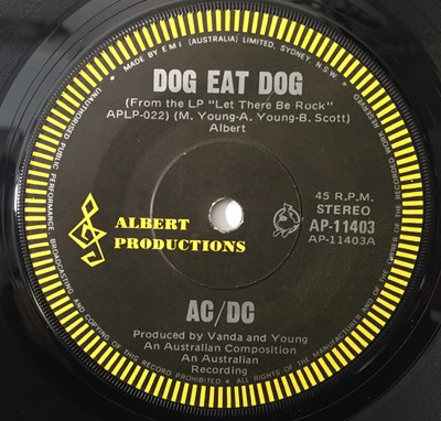 Lot 304 - AC/DC - DOG EAT DOG/ CARRY ME HOME 7" (AUSTRALIAN PRESS - AP-11403)