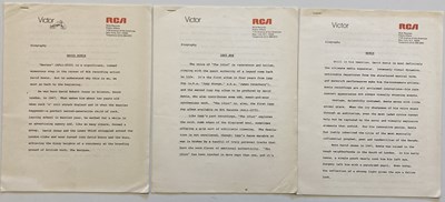 Lot 220 - DAVID BOWIE 1970S PRESS KITS