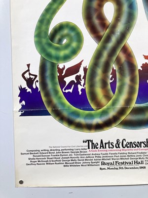 Lot 204 - GRATEFUL DEAD INTEREST -  ORIGINAL ALAN ALDRIDGE DESIGNED ART & CENSORSHIP POSTER, 1968.