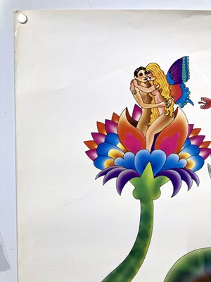 Lot 204 - GRATEFUL DEAD INTEREST -  ORIGINAL ALAN ALDRIDGE DESIGNED ART & CENSORSHIP POSTER, 1968.