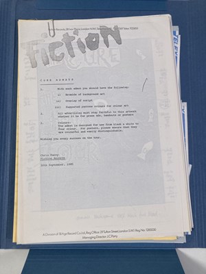 Lot 539 - CONTRACTS AND CONCERT BOOKING ARCHIVE - THE CURE , 1982-1985.