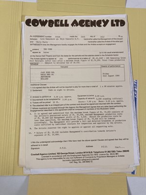 Lot 539 - CONTRACTS AND CONCERT BOOKING ARCHIVE - THE CURE , 1982-1985.
