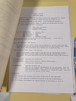 Lot 539 - CONTRACTS AND CONCERT BOOKING ARCHIVE - THE CURE , 1982-1985.