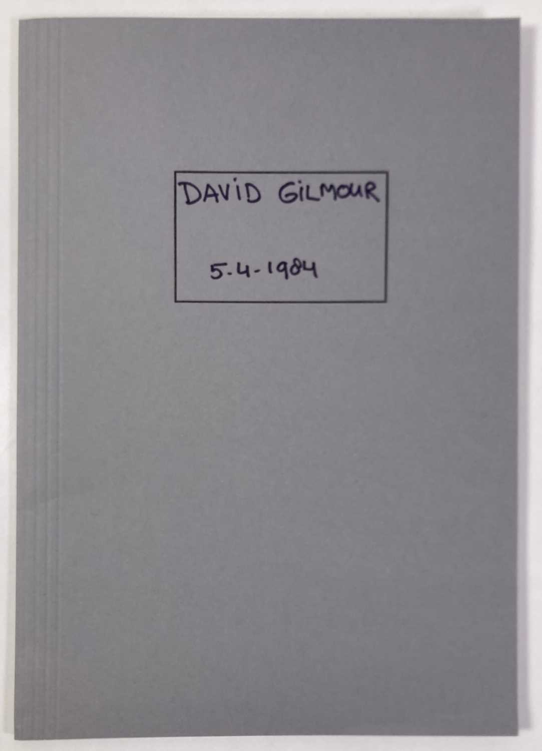 Lot 542 - CONTRACTS AND CONCERT BOOKING ARCHIVE - PINK FLOYD/DAVID GILMOUR - DAVID GILMOUR SIGNED, 1984.