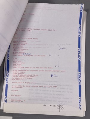Lot 542 - CONTRACTS AND CONCERT BOOKING ARCHIVE - PINK FLOYD/DAVID GILMOUR - DAVID GILMOUR SIGNED, 1984.