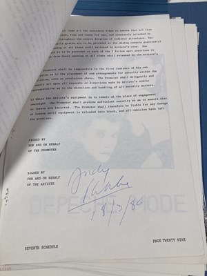 Lot 545 - CONTRACTS AND CONCERT BOOKING ARCHIVE - DEPECHE MODE INC ANDY FLETCHER SIGNED ,  1982-1986.