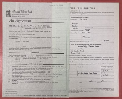 Lot 556 - CONTRACTS AND CONCERT BOOKING ARCHIVE - JOE STRUMMER/THE CLASH TO INC VINTAGE T-SHIRTS, 1981/1989.