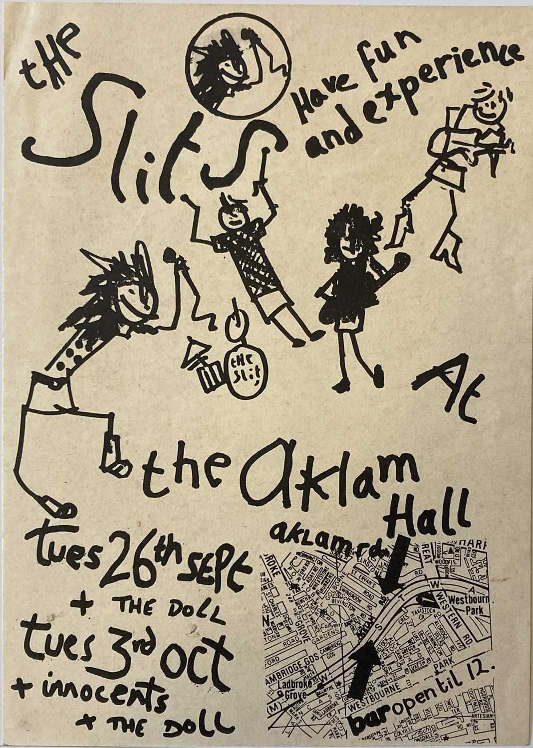 Lot 354 - THE SLITS ORIGINAL CONCERT FLYER 1978