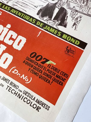 Lot 69 - JAMES BOND - DR. NO (1962) ARGENTINIAN FILM POSTER.
