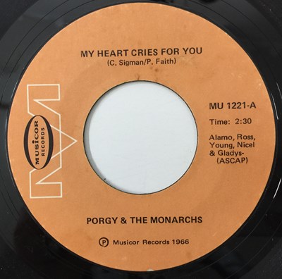 Lot 206 - PORGY & THE MONARCHS - MY HEART CRIED FOR YOU 7" (MU 1221 - MUSICOR RECORDS)