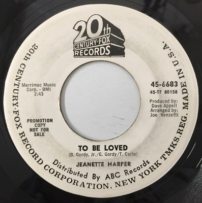 Lot 40 - JEANETTE HARPER - TO BE LOVED/ PUT ME IN YOUR POCKET 7" (US PROMO - 20TH CENTURY - 45-6683)