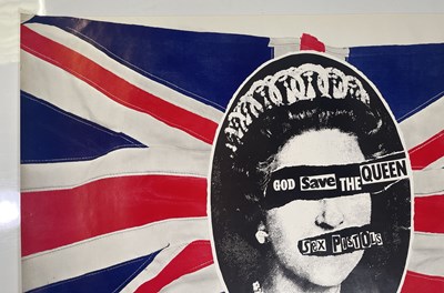 Lot 128 - THE SEX PISTOLS - AN ORIGINAL PROMOTIONAL POSTER FOR GOD SAVE THE QUEEN.