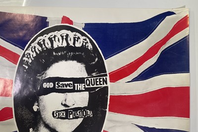 Lot 128 - THE SEX PISTOLS - AN ORIGINAL PROMOTIONAL POSTER FOR GOD SAVE THE QUEEN.
