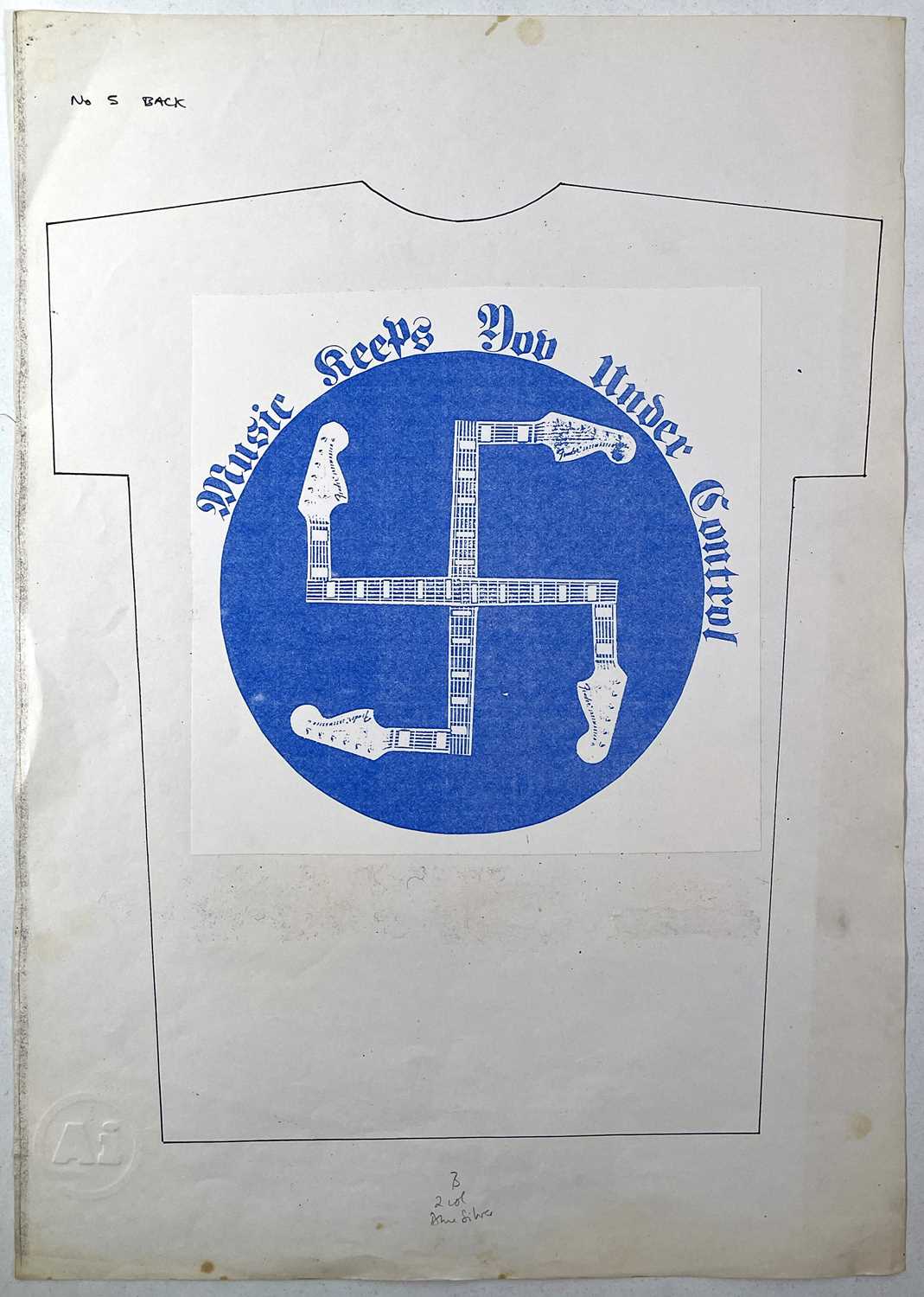 Lot 48 - BOY LONDON - JAMIE REID (1947 - 2023) - JAMIE REID DESIGNS FOR BOY LONDON - ORIGINAL PROOFS FOR T-SHIRT DESIGN.