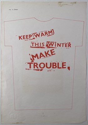 Lot 54 - BOY LONDON - JAMIE REID (1947 - 2023) - JAMIE REID DESIGNS FOR BOY LONDON - ORIGINAL PROOFS FOR T-SHIRT DESIGNS.