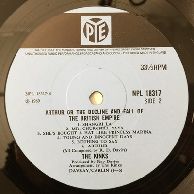 Lot 16 - THE KINKS - ARTHUR OR THE DECLINE AND FALL OF THE BRITISH EMPIRE LP (OG UK MONO - NPL 18317)
