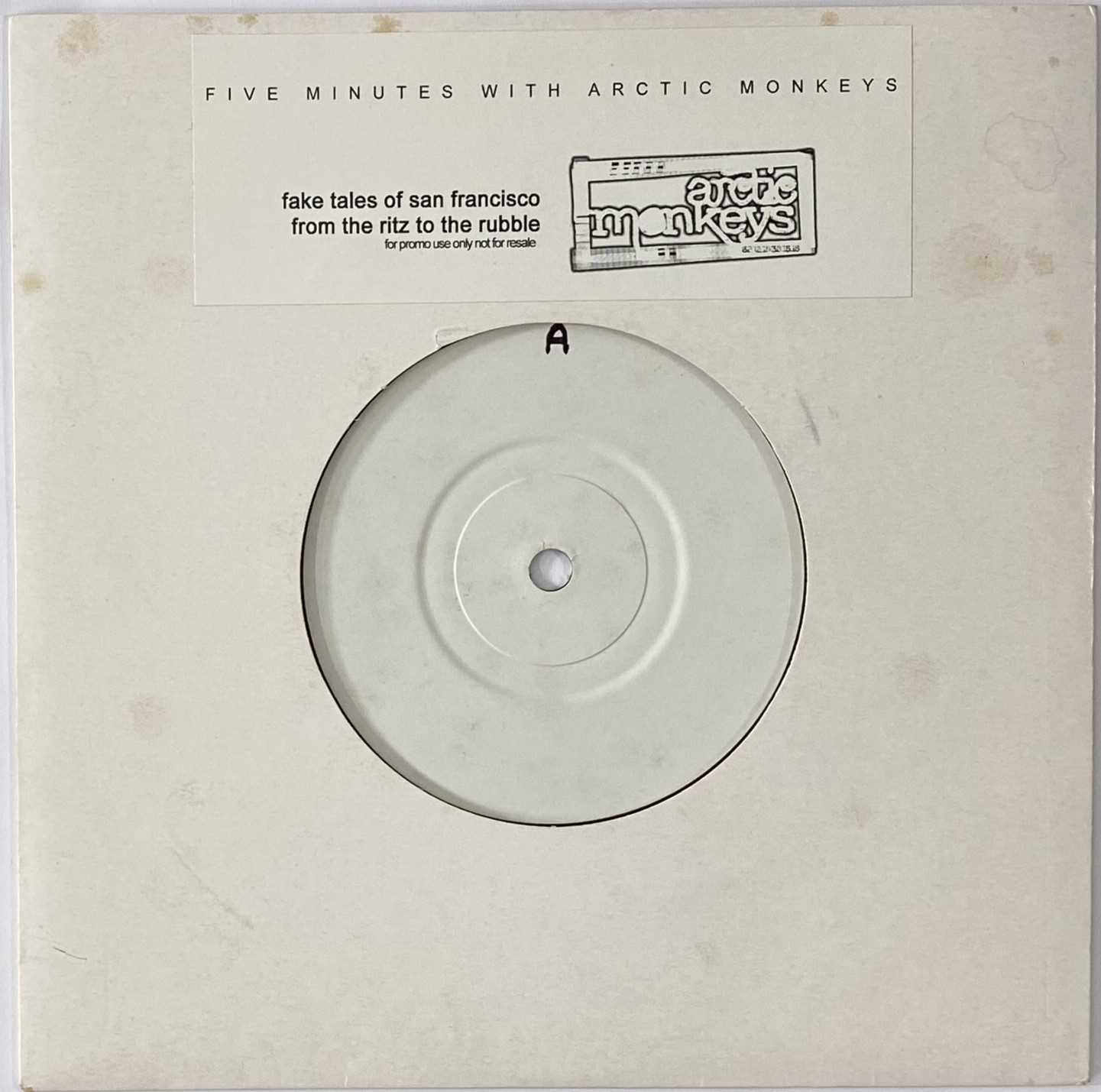 Lot 18 - ARCTIC MONKEYS - FIVE MINUTES WITH ARCTIC MONKEYS 7" (PROMO/ WHITE LABEL - BANG BANG RECORDINGS - BANG B71)