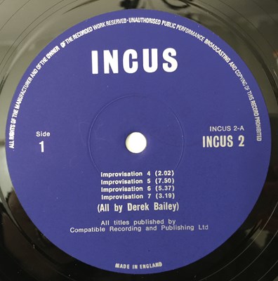 Lot 54 - DEREK BAILEY - SOLO GUITAR LP (BRITISH JAZZ - INCUS 2)