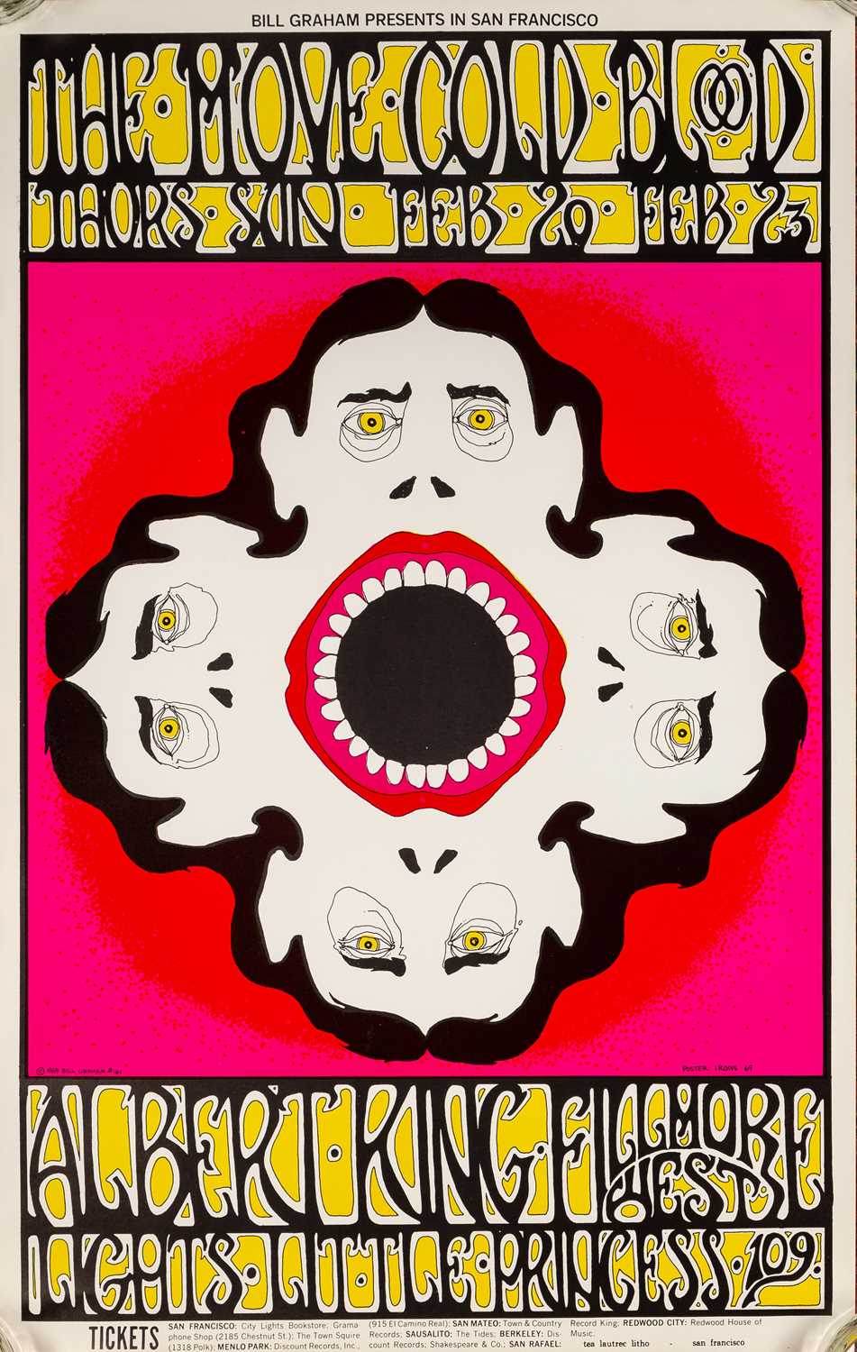 Lot 64 - GREG IRONS - SCREAMS - BG161 - 1969 CONCERT POSTER - THE MOVE / ALBERT KING.