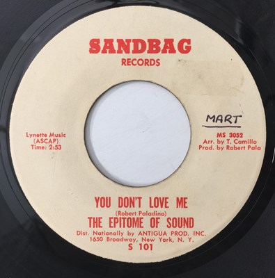 Lot 29 - THE EPITOME OF SOUND - YOU DON'T LOVE ME/ WHERE WERE YOU 7" (US NORTHERN - SANDBAG - S 101)