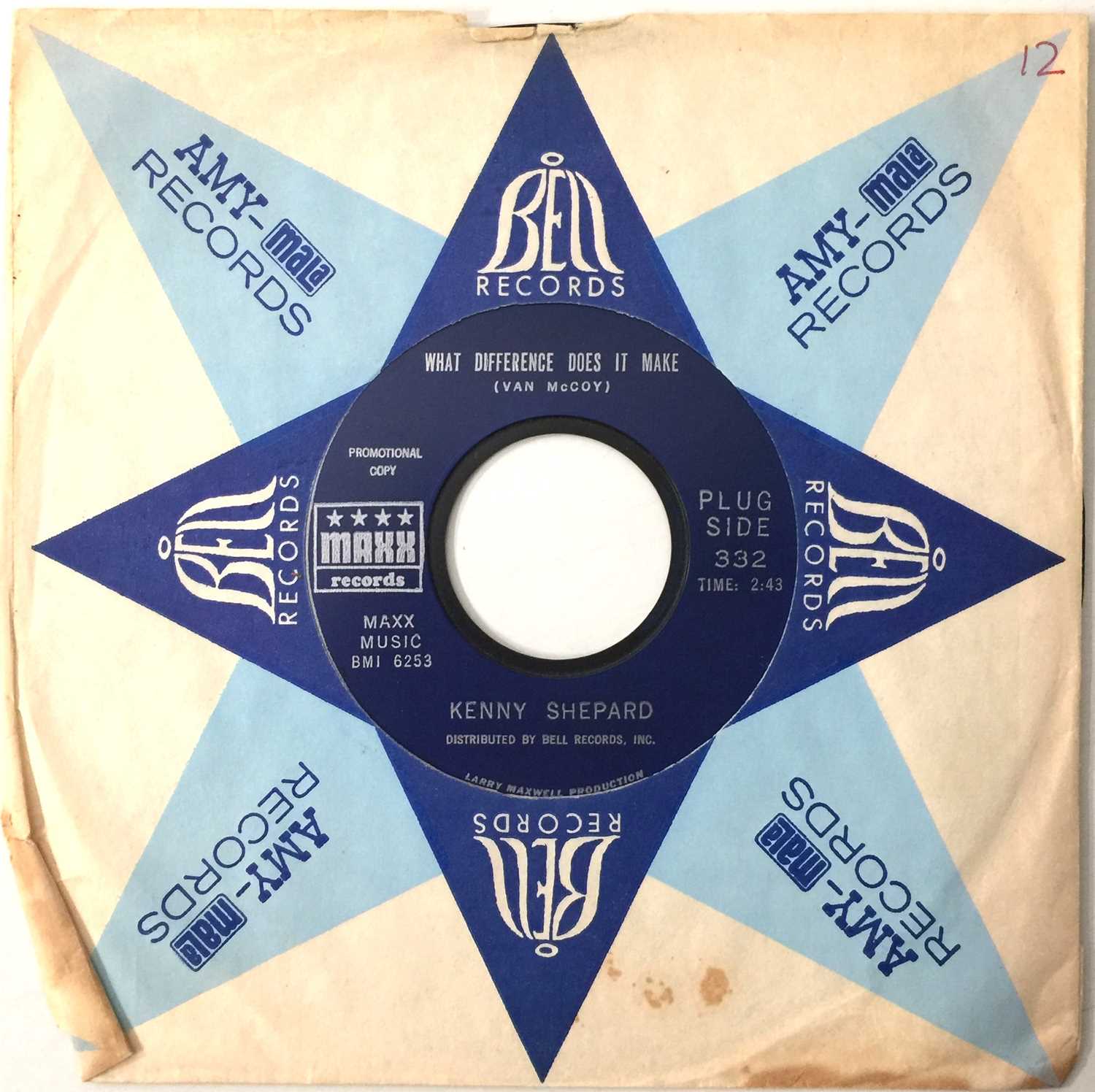 Lot 36 - KENNY SHEPARD - WHAT DIFFERENCE DOES IT MAKE/ TRY TO UNDERSTAND 7" (US STYRENE PROMO - MAXX RECORDS - 332)