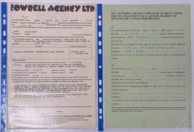 Lot 62 - 1970/80S CONTRACTS/BOOKING AGREEMENT ARCHIVE - CLASSIC ROCK AND PROG ARTISTS.