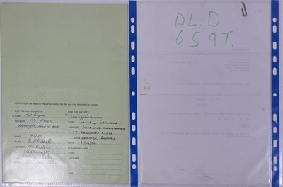 Lot 62 - 1970/80S CONTRACTS/BOOKING AGREEMENT ARCHIVE - CLASSIC ROCK AND PROG ARTISTS.
