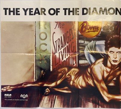 Lot 5 - DAVID BOWIE - ORIGINAL AND RARE MAINMAN DIAMOND DOGS PROMOTIONAL POSTER.