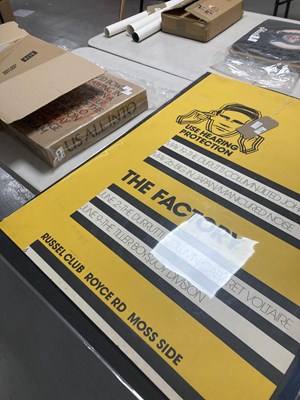 Lot 333 - FAC1 - 1978 - PETER SAVILLE - AN ORIGINAL LISTINGS POSTER FOR THE FACTORY AT THE RUSSEL CLUB.