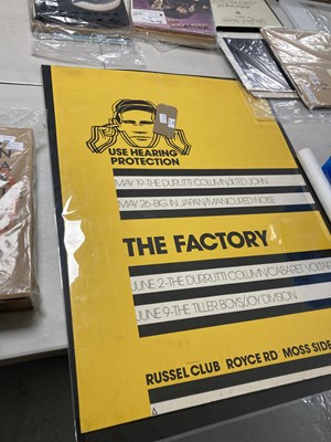 Lot 333 - FAC1 - 1978 - PETER SAVILLE - AN ORIGINAL LISTINGS POSTER FOR THE FACTORY AT THE RUSSEL CLUB.