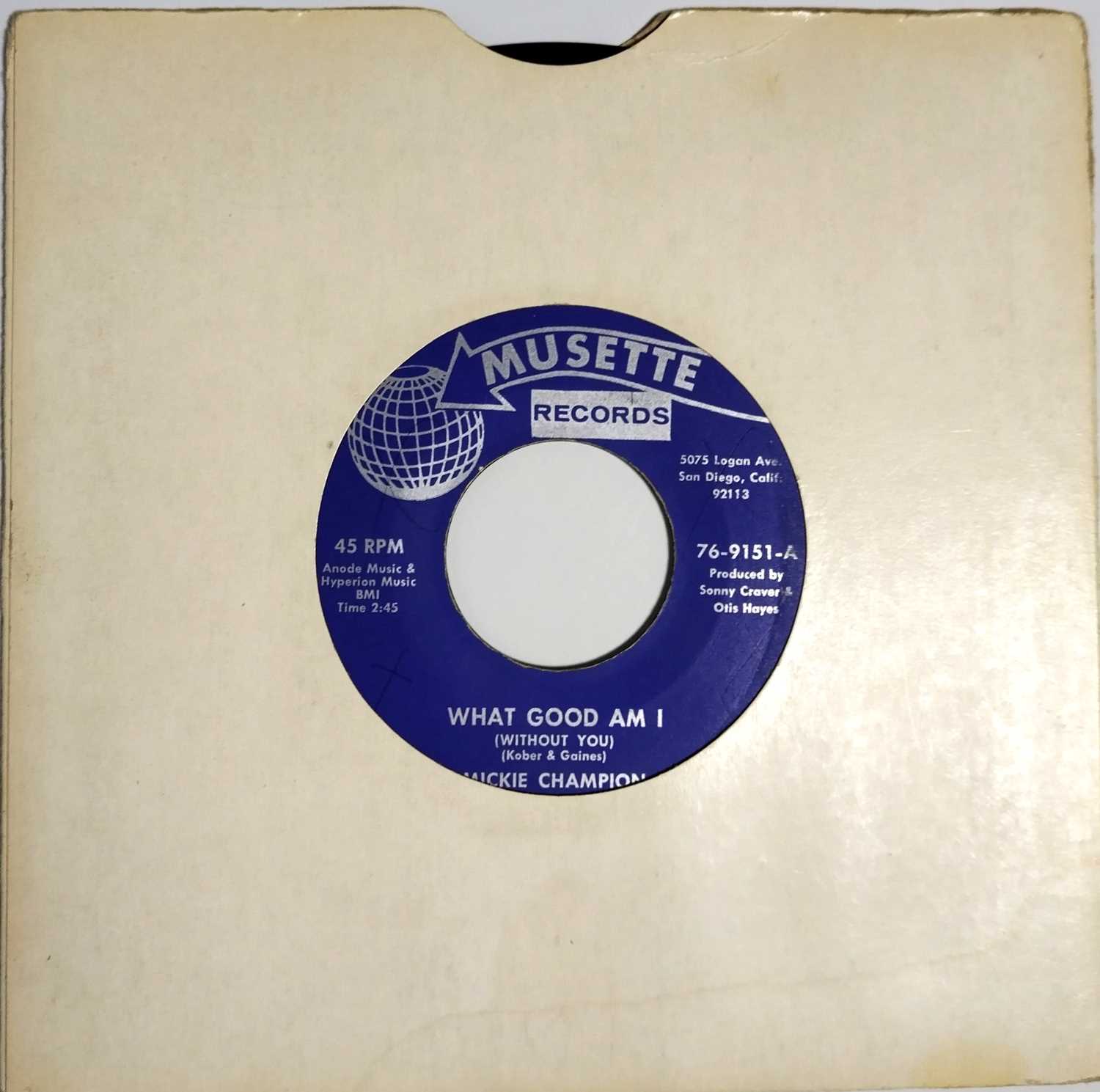Lot 133 - MICKIE CHAMPION - WHAT GOOD AM I (WITHOUT YOU) C/W THE HURT STILL LINGERS ON