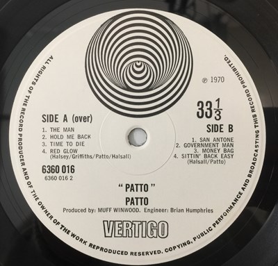 Lot 29 - PATTO - PATTO LP (UK ORIGINAL - VERTIGO SWIRL - 6360 016)