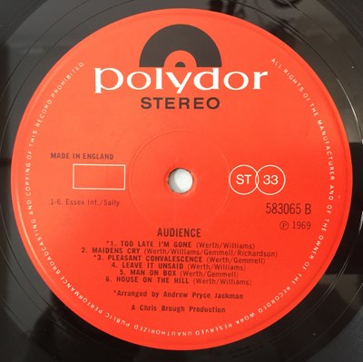 Lot 34 - AUDIENCE - AUDIENCE LP (ORIGINAL UK COPY WITH WITHDRAWN 'NEGATIVE' SLEEVE - POLYDOR 583 065)