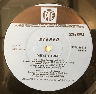 Lot 39 - VELVETT FOGG - VELVETT FOGG LP (UK STEREO ORIGINAL - PYE - NSPL 18272)