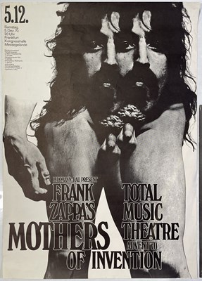 Lot 234 - FRANK ZAPPA - 1970 GUNTHER KIESER DESIGNED POSTER.