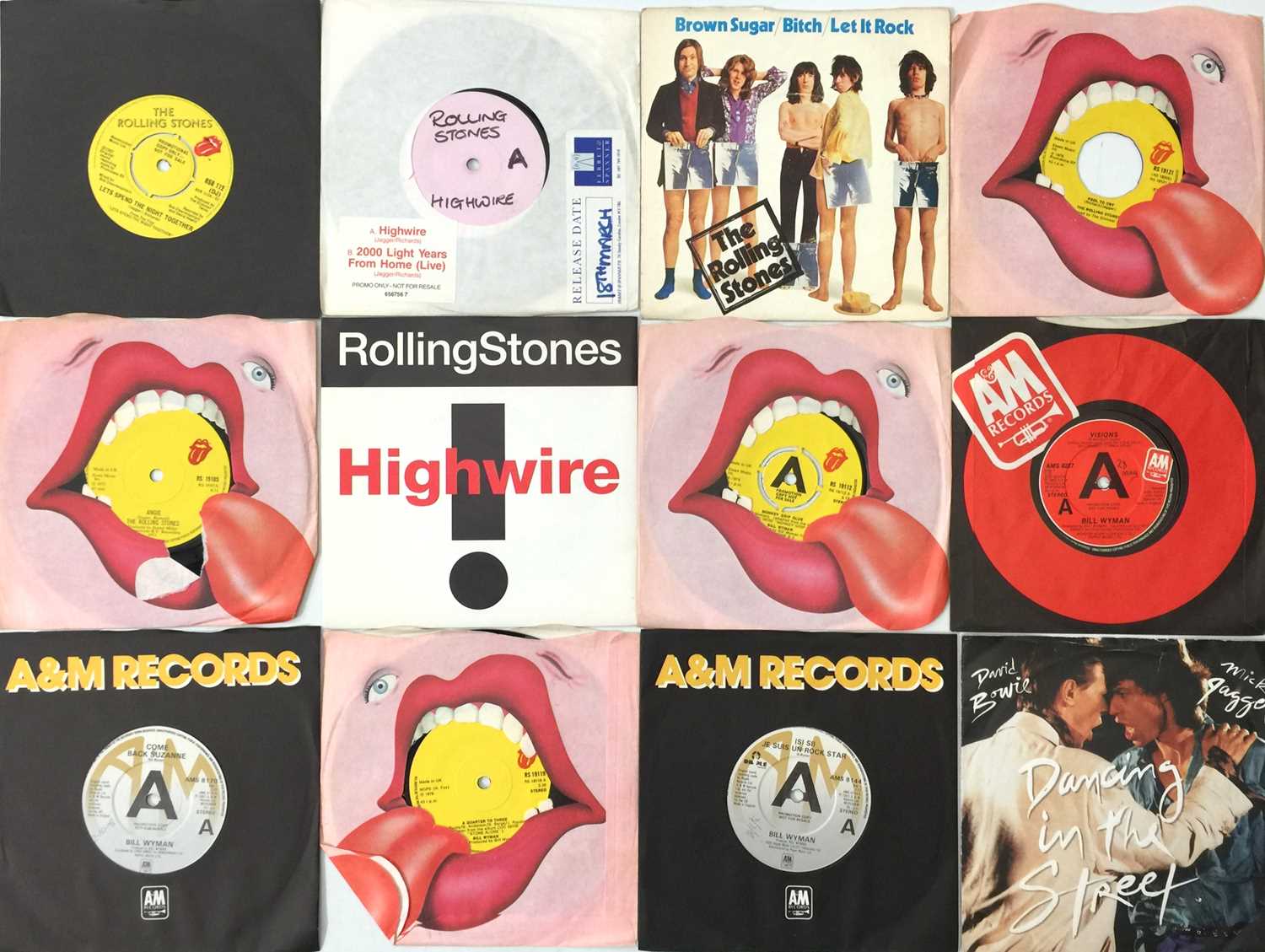 Lot 153 - THE ROLLING STONES AND RELATED SOLO - 7" PACK (INC PROMOS)