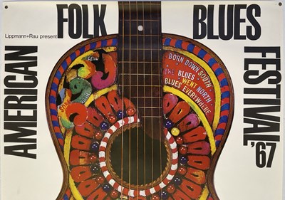 Lot 71 - GUNTHER KIESER COLLECTION - ORIGINAL 1967 FOLK BLUES FESTIVAL POSTER.