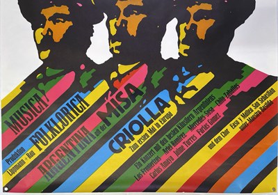 Lot 73 - GUNTHER KIESER COLLECTION - ORIGINAL 1967 ARGENTINIAN FOLK MUSIC POSTER.